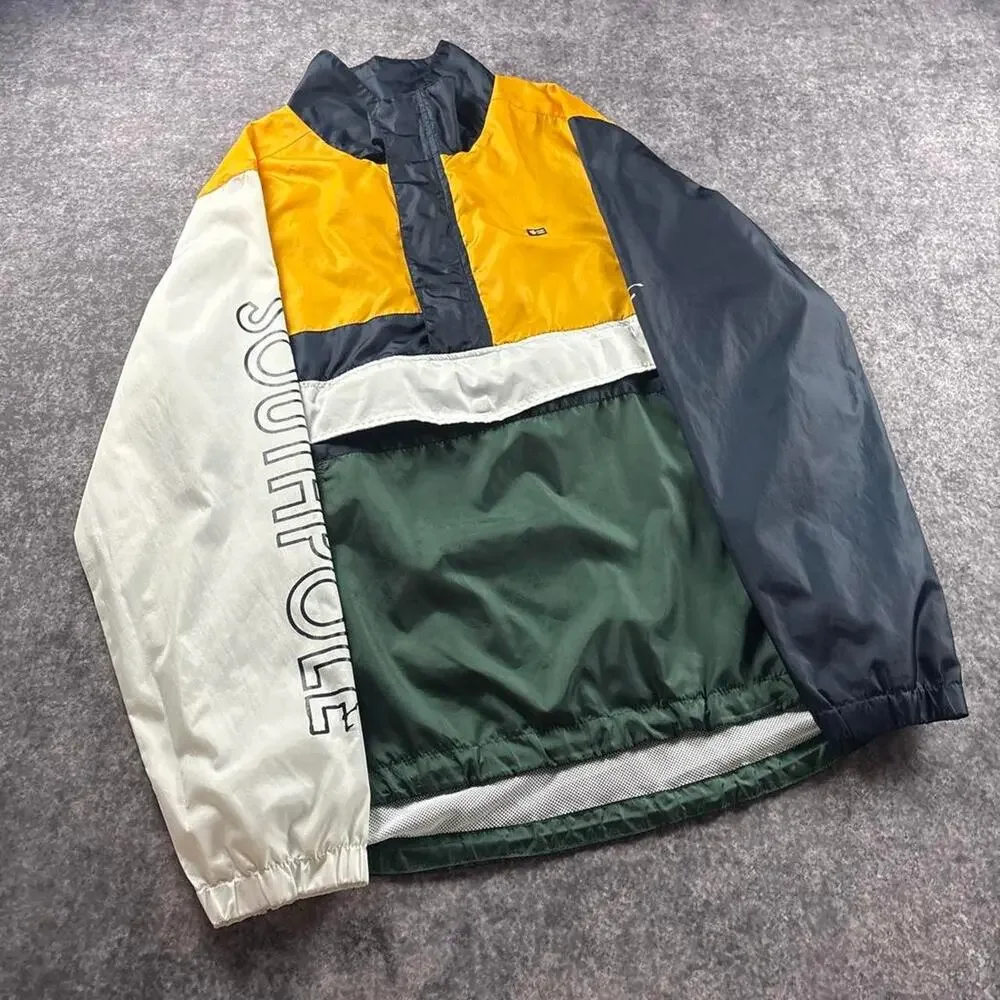 Vintage Y2K Southpole Men’s M Colorblock Half Zip Windbreaker Anorak